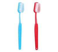 FONDOTIN 2pcs Oversized Giant Toothbrush Photo Prop Red Blue Large Mouth Novelty Decor for Parties Social Media Fun Events Lightweight Easy to Clean