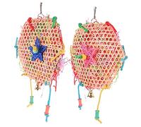FONDOTIN 2Pcs Parrot Chewing Natural Bird Durable Hanging Swing for Pet Birds to Prevent Boredom and Aggression with Wear Resistant Material