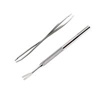 FONDOTIN 2pcs Pet Remover Kit Stainless Steel Tool Set for Cats Dogs Flea Treatment