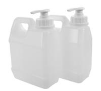 FONDOTIN 2pcs Plastic Pump Dispenser Bottles Leak-resistant Refillable Empty Body Wash Containers for Bathroom and Kitchen Travel-friendly Liquid Soap and Shampoo Storage