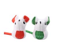 FONDOTIN 2pcs Plush Cat Toy Mouse Interactive Kitten Toys Fat Mouse for Cat Plush Material Kitten Playset