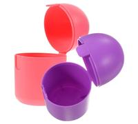 FONDOTIN 2Pcs Portable Colored Storage Box for Female Period Cups High-Temperature Resistant Food-Grade PP Holder for Menstrual Hygiene in Purple and Pink Microwave Safe Organizer for