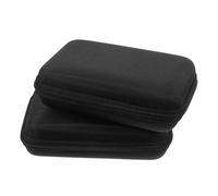 FONDOTIN 2pcs Portable Eva Blood Meter Storage Case with Zipper Closure, Rectangle Electronics Organizer Pouch 15x10x4.5cm, Black Travel and Home Diabetes Care Kit