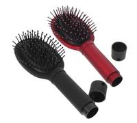 FONDOTIN 2Pcs Portable Hair Brush Storage Comb with Hidden Compartment for Money Jewelry Travel Use Hollow Plastic Design for Secure Small Item Storage Compact