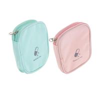 FONDOTIN 2pcs Portable Medicine Storage Bag Lightweight Medical Pouches with Full Zipper Closure for Hiking Travel and Outdoor Activities Includes Light Pink Pouch