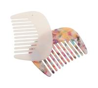 FONDOTIN 2pcs Portable Mini Acetic Acid Combs Wide Tooth Detangling Hair Brushes for Curly Wavy Hair Travel Pocket Size for Women Men Mermaid