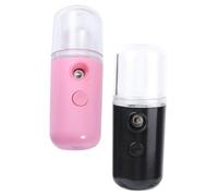FONDOTIN 2pcs Portable USB Nano Facial Steamer Mist Sprayer for Skin Moisturizing and Hydrating Handheld Cool Mist Beauty Sprayer with Fast Lightweight Compact Design for Travel and Daily