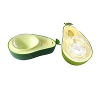 FONDOTIN 2Pcs Raised Avocado-shaped Cat Food Bowl and Automatic Water Dispenser Olive Green Pet Feeder for Small to Medium Cats Non-spill Elevated Design for Daily Use and Easy Cleaning