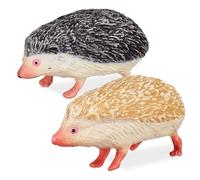 FONDOTIN 2Pcs Realistic Simulation Hedgehog Figurines Plastic Handpainted Animal Statues for Micro Landscape Garden Decor and Indoor Office Decoration