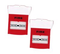 FONDOTIN 2pcs Resettable Emergency Fire Alarm Call Buttons with Manual Reset Switch Easy Installation Clear Red Markings for Home Hotel Office Fire Safety Systems