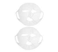 FONDOTIN 2pcs Reusable Silicone Face Mask Holders with Comfortable Ear Loops for Facial Moisture Treatment Gentle Non-slip Hydrating Mask Sleeves to Slow Essence Evaporation Skin-safe