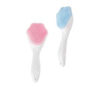 FONDOTIN 2Pcs Silicone Facial Cleaning Brush Manual Face Scrubber Soft Bristle Exfoliator for Deep Cleansing and Blackhead Prevention Gentle Massage Skin Care Tool for Sensitive Skin