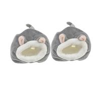 FONDOTIN 2PCS Small Animal Hideout with Airflow Friendly Warm Hibernation House for Hamsters Hedgehogs Mice and Rats Easy to Clean Cartoon Design Pet Bed for Winter
