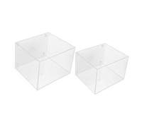 FONDOTIN 2pcs Small Plastic Fish Tank Aquarium for Betta Goldfish Compact Rimless Clear Desktop Aquarium with Open Top Durable Reusable Design for Home and Office Spaces