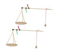 FONDOTIN 2pcs Small Retro Copper Scale Accurate Traditional Chinese Herb Weighing Scale for Kitchen Baking Cooking Food Powder Jewelry Coins with Portable Design