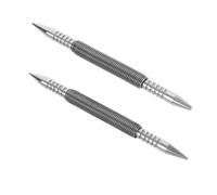 FONDOTIN 2pcs Spring-loaded Dual Head Nail Setter Punch Set Center Design for Precise Wood Metal Glass Punching Hammerless Tool for Woodworking and Metalworking