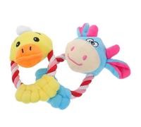 FONDOTIN 2PCS Squeaky Dog Chew for Puppies and Cats - Soft Animal-Shaped Pet Teething - Interactive Training Sound for Puppy Teething and Dog Biting Play