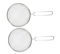 FONDOTIN 2pcs Stainless Steel Filter Shovel for Reptile Sand Cleaning Rustproof Mesh Sifter Scoop for Tortoise Lizard Gecko Pet Manure Residue Removal Corrosion-resistant Terrarium Tool