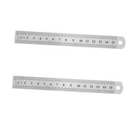 FONDOTIN 2pcs Stainless Steel Measuring Ruler Double Sided Precision Draft Tool with Metric and Imperial Scales for Office School Home Use