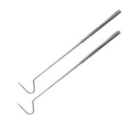 FONDOTIN 2pcs Stainless Steel Snake Hook Telescopic 71cm Reptile Catching Tool Portable Snake Grabbing Hook for Safe Handling and Control