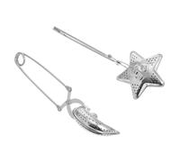 FONDOTIN 2pcs Stainless Steel Tea Infuser with Handle Moon and Star Shaped Loose Leaf Tea Strainers Non-Slip Design