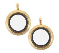 FONDOTIN 2pcs Stainless Steel Thangka Box Pendant Round Locket Charm Memory Locket Pendant Necklace for Women Special Occasions
