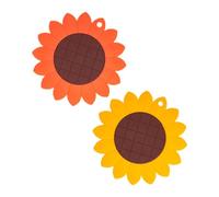 FONDOTIN 2Pcs Sunflower Cup Mats Creative Heat Insulation Coasters Non-slip Placemats for Home Kitchen Dining Table Decorative Protection Random Color