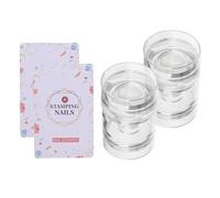 FONDOTIN 2pcs Transparent Silicone Nail Stamper French Tip Printing Tool for DIY Manicure Soft Jelly Stamper with Compact Travel Friendly Nail Art Supplies