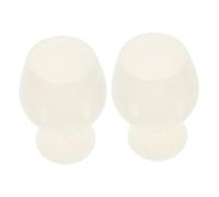 FONDOTIN 2Pcs Transparent Silicone Wine Goblets Food-Safe Sturdy Base Multi-Function Household Drink Cups for Home Parties Restaurants Elegant and Convenient Wine Glasses