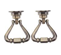 FONDOTIN 2pcs Vintage Bronze Cabinet Knobs Zinc Alloy Pull Handles for Cupboard Drawer Wardrobe Antique Style Ring Pulls with Random Screw Color Hardware Random Color