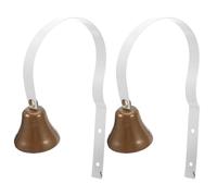 FONDOTIN 2pcs Vintage Metal Dog Doorbells Wall-Mounted Puppy Potty Training Bells White Cast Iron Pet Communication Door Bell for Indoor Outdoor Use