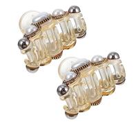 FONDOTIN 2pcs Vintage Pearl Hair Clasp Elegant Decorative Barrettes for Women Durable Hair Catch Accessories for Parties Weddings and Special Occasions