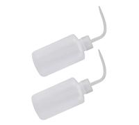 FONDOTIN 2pcs White Curved Neck Squeeze Bottles with Adjustable Nozzle for Precise Liquid Dispensing Narrow Mouth Plastic Wash Bottles with Measurement Marks Leakproof Design for Lab and