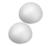 FONDOTIN 2pcs White Polystyrene Half Balls for Crafting Versatile Foam Hemispheres for DIY Floral Arrangements Art Projects and Decorative Centerpieces Easy to Paint and Glue