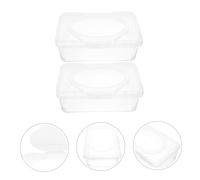 FONDOTIN 2Pcs Wipes Dispenser Box with Lid Portable Refillable Wet Tissue Storage Case for Kitchen Bathroom Easy One-hand Open Dustproof Organizer for Travel and Home Use