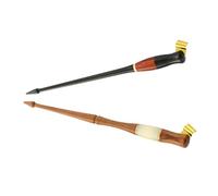 FONDOTIN 2pcs Wood Calligraphy Nib Pen Holder with Removable Adjustable Brass Flange Oblique Slanted Dip Pen for English Calligraphy and Manga Drawing Beginner Friendly Writing Accessories