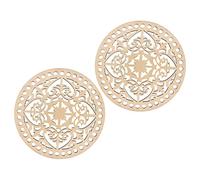 FONDOTIN 2pcs Wooden Bag Bottom Base Durable Smooth DIY Crochet Knitting Craft Shaping Circles for Weaving Bags and Home Decoration