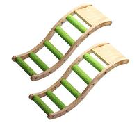 FONDOTIN 2Pcs Wooden Climbing Ladder for Parrots Fun Chew Plaything for Bird Cage Accessories for Budgies Cockatiels Birds Promotes Adventure Beak Health