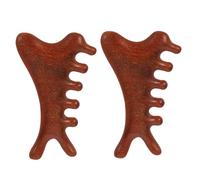 FONDOTIN 2pcs Wooden Massage Comb for Scalp Relief Multi-Functional Hair for Itchy Scalp Natural Design for Home and Travel Use