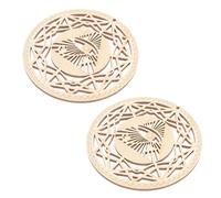 FONDOTIN 2pcs Wooden Wall Ornaments Creative Hanging Decorations Home Decor Gifts Warm Atmosphere Wooden Pendants for Living Wall Mounted