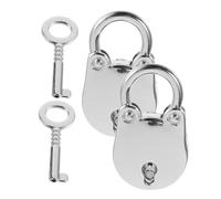 FONDOTIN 2Set Mini Vintage Suitcase Locks with Key Small Metal Padlocks for Travel Bags Durable Bear Shaped Diary Book Lock Compact for Backpacks Jewelry Boxes Storage