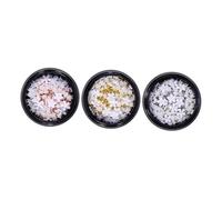 FONDOTIN 3 Boxes Resin Flower Nail Art Charms DIY Manicure Decorations Safe Resin Mini Nail Ornaments Creative Five-petal Design Random Color