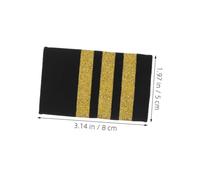 FONDOTIN 3 Pairs Pilot Uniform Epaulettes with Gold Stripes Traditional Woven Tape Shoulder Boards Aviation Standard Sturdy Epaulets for Airline Professionals and Costume Use