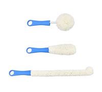FONDOTIN 3 Pcs Multipurpose Bottle Cleaning Brush Blue Bendable Goblet and Decanter Cleaner for Glassware Plastic Cup Cleaner for Reach Areas Reusable Kitchen Tool Gift for Wine Lovers