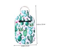FONDOTIN 3 Set Refillable Empty Bottles with Neoprene Cactus Print Keychain Holders Portable Travel Toiletry Bottles for Soap Lotion Covers