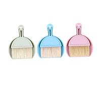 FONDOTIN 3 Sets Mini Desktop Cleaning Broom and Dustpan Small Keyboard Sweeping Brush Trio in Blue Green Pink for Home Office Storage