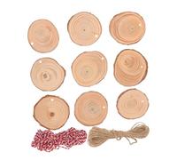 FONDOTIN 30 Pcs Unfinished Pine Wood Slices with Twine Rustic Wood Rounds for DIY Crafts Wedding Centerpieces Christmas Ornaments Smooth Sanded for Creative Decor