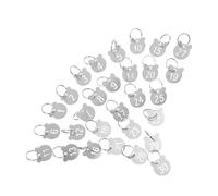 FONDOTIN 30pcs Bear Shaped Stainless Steel Key Tags with Numbers Metal Keychain Labels with Rings for Locks Lockers House Keys Portable Numbered Pendant Identifiers