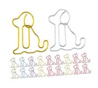 FONDOTIN 30Pcs Cute Dog Shape Paper Clips Document Fixing Clips Office File Organizers for Home and Work Lightweight Decorative Bookmarks