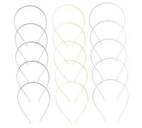 FONDOTIN 30pcs Metal Thin Hairbands for Women Smooth Alloy Headband Accessories for DIY Crafting Durable Lightweight Hair Hoop Material Black Gold Steel Colors Comfortable for Handmade